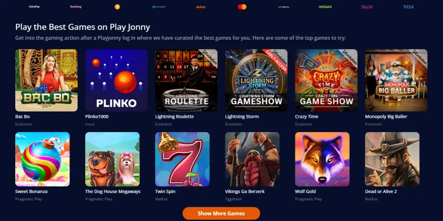 BÃ³nus sem depÃ³sito do Playjonny